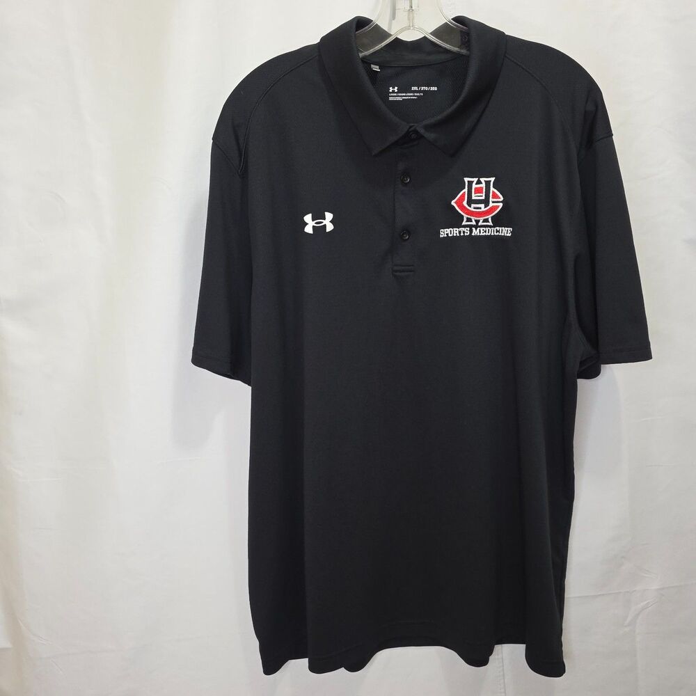 Under Armour Tech Polo Loose Wicking Polyester Black Mens XXL 2XL Golf Outdoors